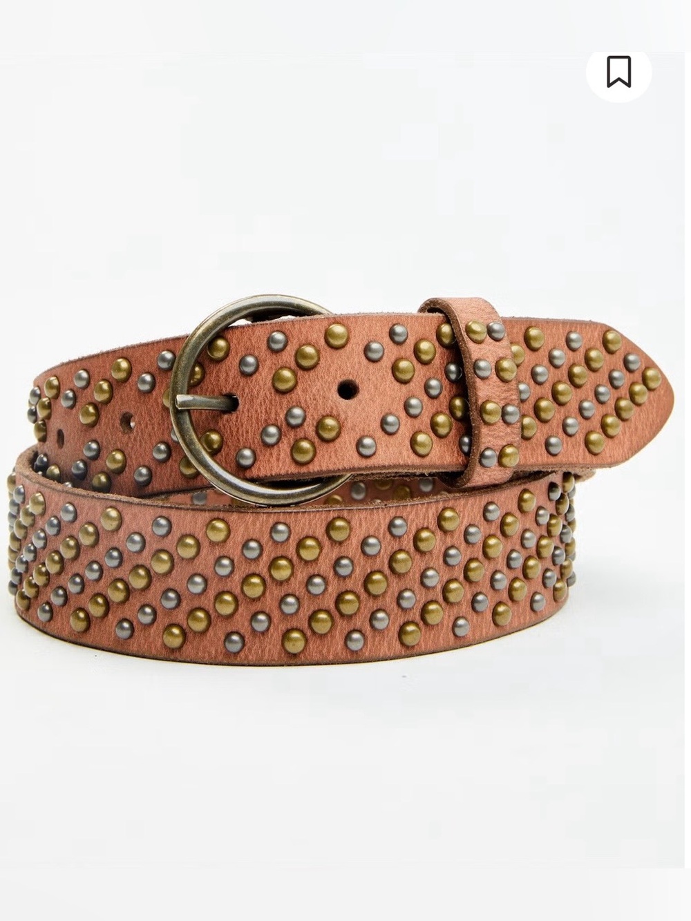 Cleo & Wolf Women’s XL Studded Brown Leather Belt